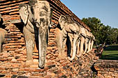 Thailand - Old Sukhothai - Wat Sorasak. The chedi is a good example of the 